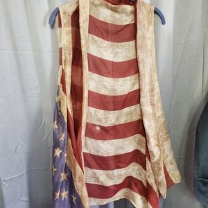 Rustic American Flag Tank Kimono